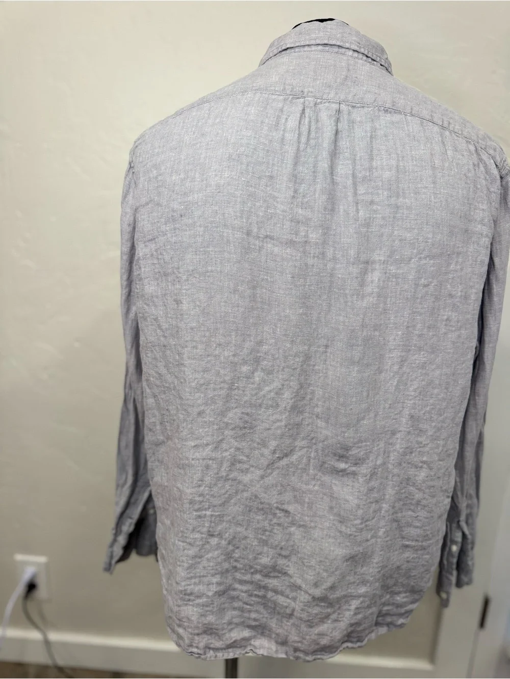 J. Crew Light Gray Button-Down Linen Shirt 1308